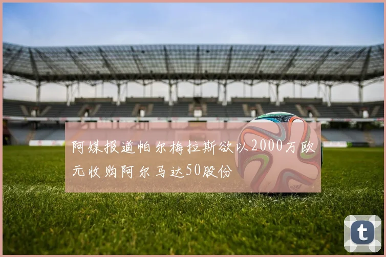 阿媒报道帕尔梅拉斯欲以2000万欧元收购阿尔马达50股份
